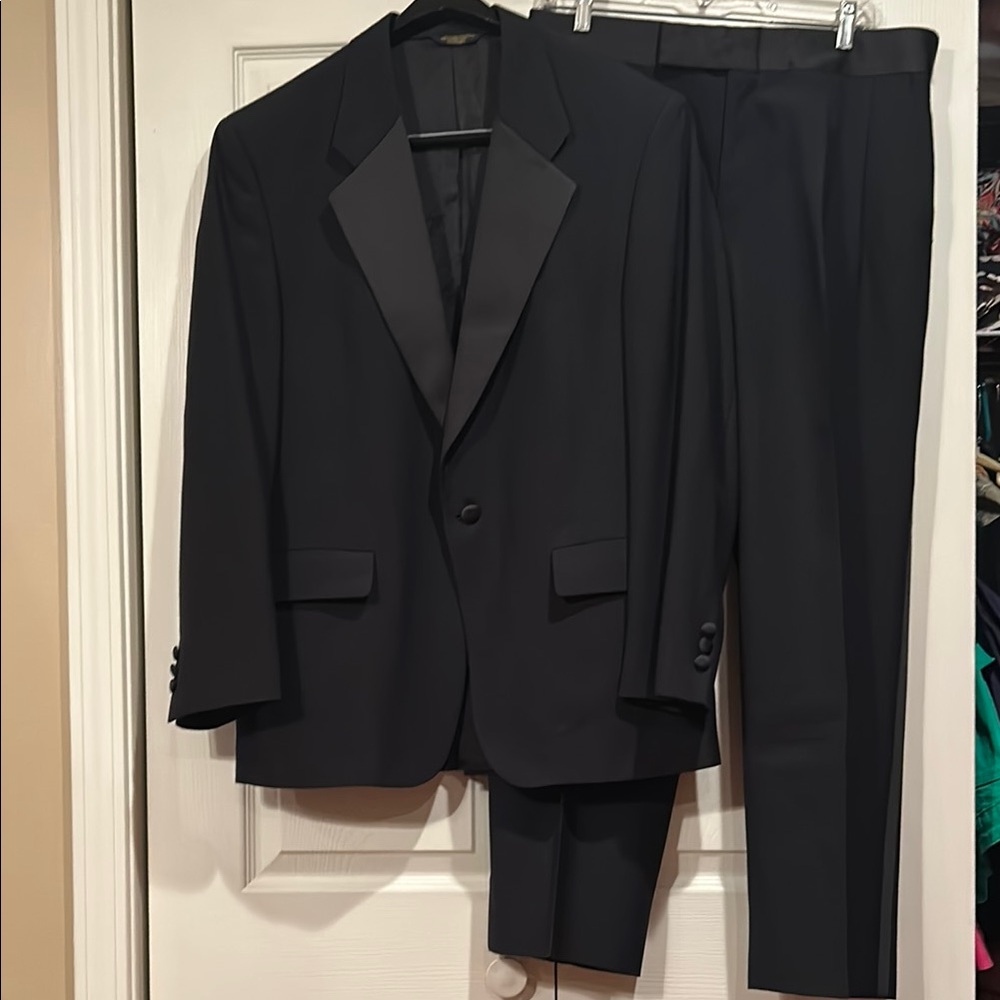 After Hours Classic Black Men's Tuxedo- Jacket 43 R,  Pants 34x28